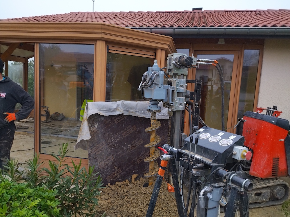 Consolidation de veranda avec micropieux de diamètre 200mm